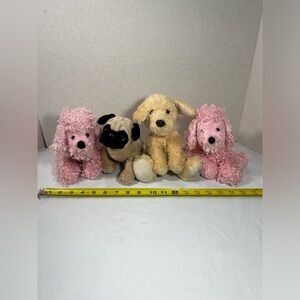 Set of Plush Dog Toys - Pink and Tan